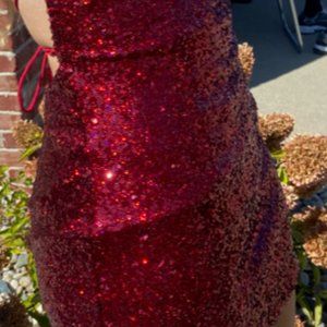 Sherri Hill Short Homecoming Dress Style 55109 Size 4 Color Red